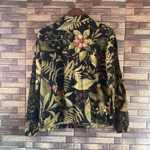 Vintage XL Coldwater Creek Collared Button Front Jacket Tapestry EUC - Picture 2 of 8